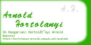 arnold hortolanyi business card